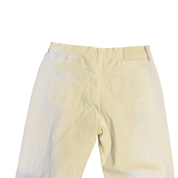 Moussy Vintage Aurora Wide Straight Jean White Raw Hem - Picture 10 of 15